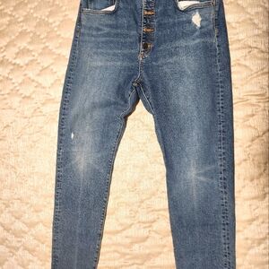 Veronica Beard Faye 11" Skinny blue jeans; distressed; size 32